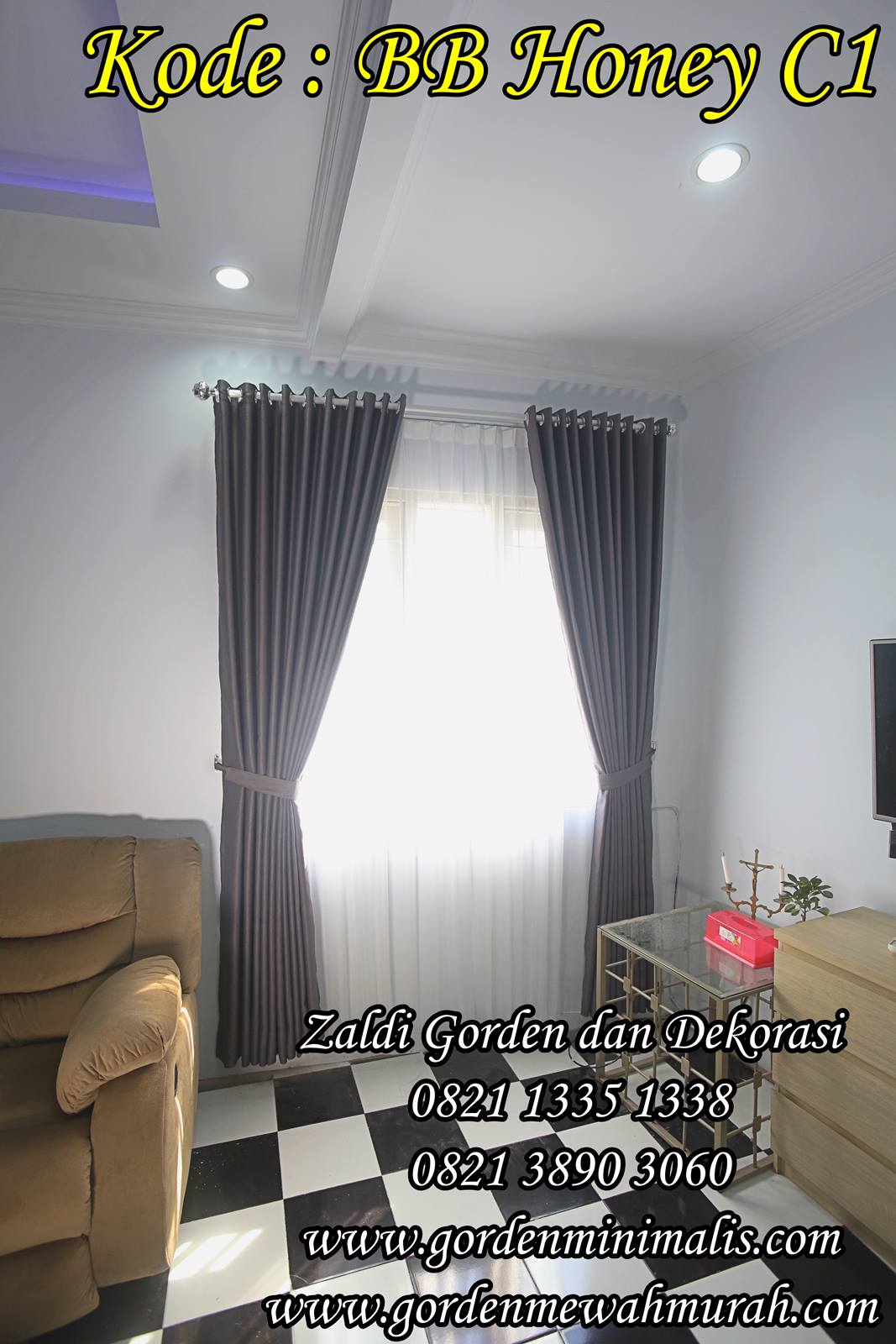 Gorden blackout untuk jendela rumah minimalis bahan bb Honey C1 c