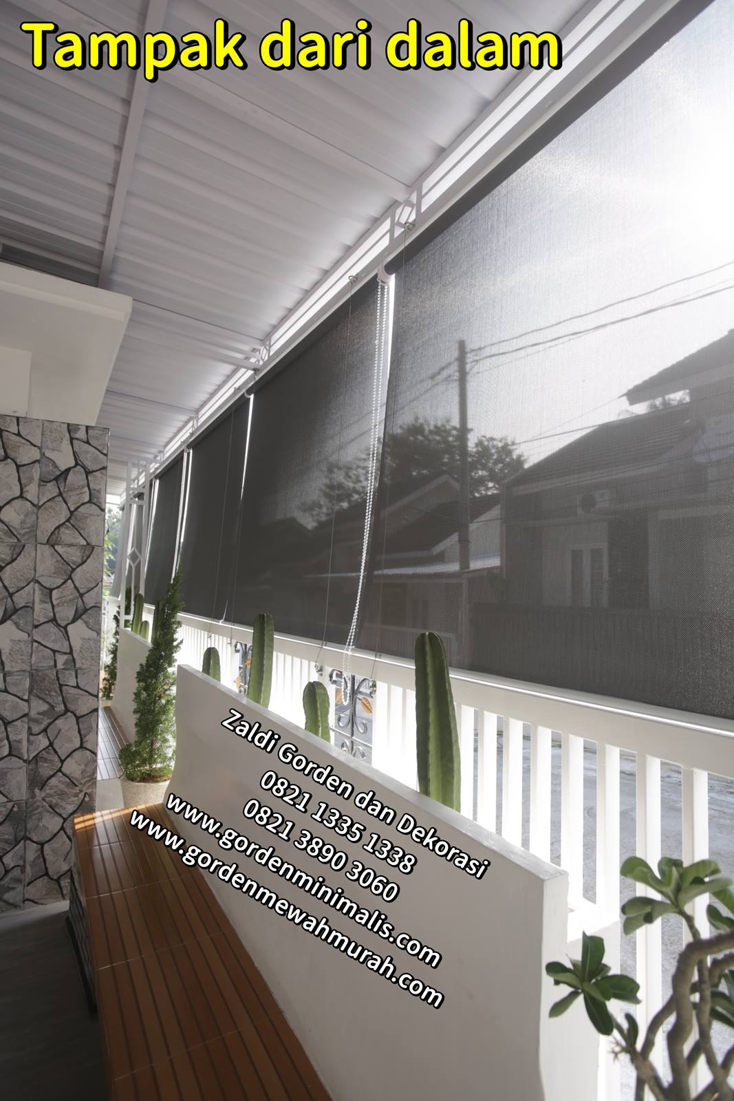 Tirai outdoor tampias hujan suntex blind roller solar screen 13