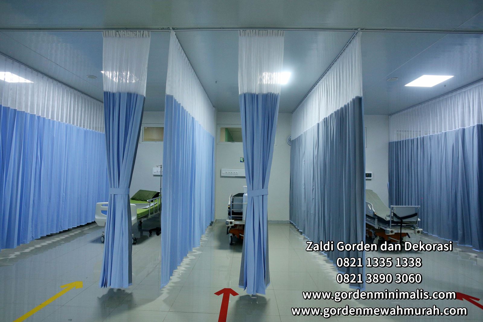 gorden rumah sakit bahan pvc anti noda anti bakteri untuk pembatas ruangan 1