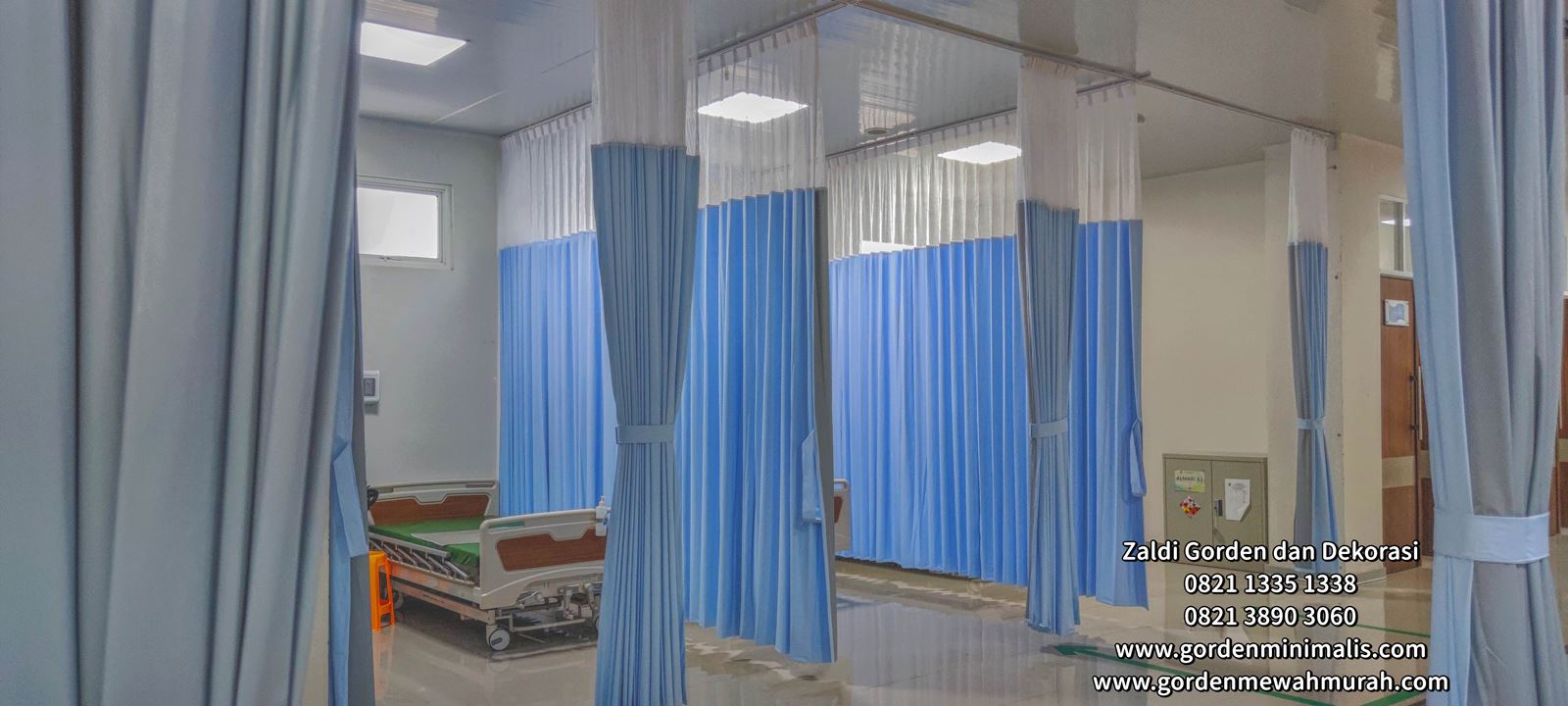 gorden rumah sakit bahan pvc anti noda anti bakteri untuk penyekat ruangan IGD 10