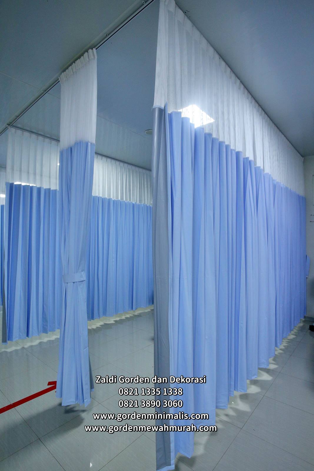 gorden rumah sakit bahan pvc anti noda anti bakteri untuk penyekat ruangan IGD 40